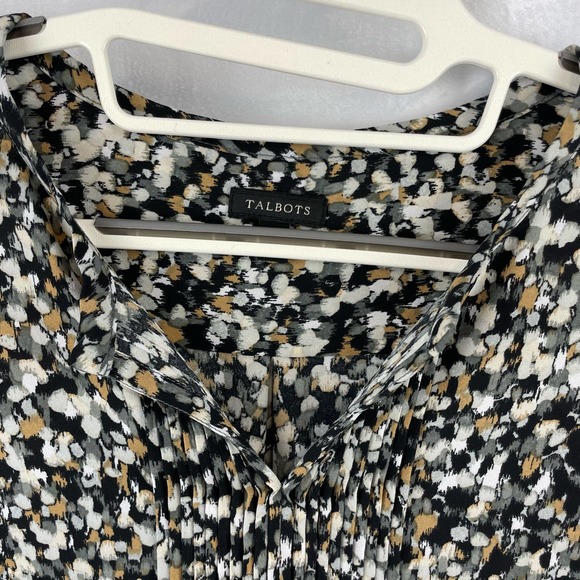Talbots Multi-color Pintuck Spotted Pattern pullover Blouse Tops Size XS - Picture 3 of 9